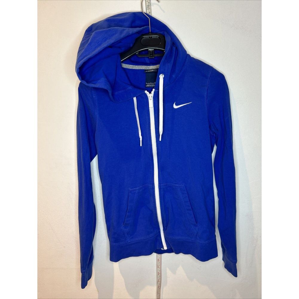 S Nike Women's Sportswear Blue White Hoodie, vintage‎ blue tag